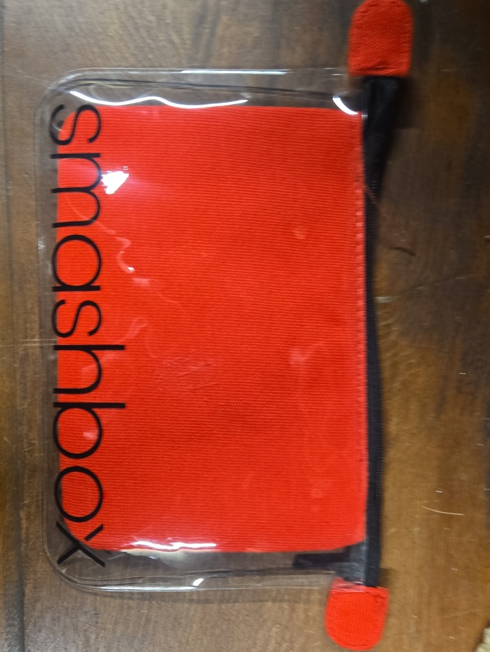 Smashbox Clear Cosmetic Pouch with Bright Red Insert